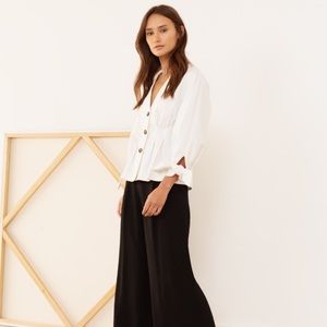 Modern Citizen Lovie tie sleeve button blouse M